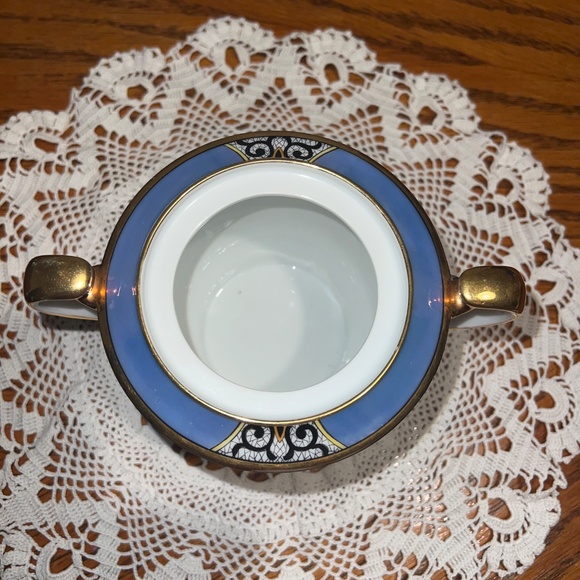 Vintage Noritake Blue Lustre Hand painted Sugar Bowl with Lid - Picture 11 of 14